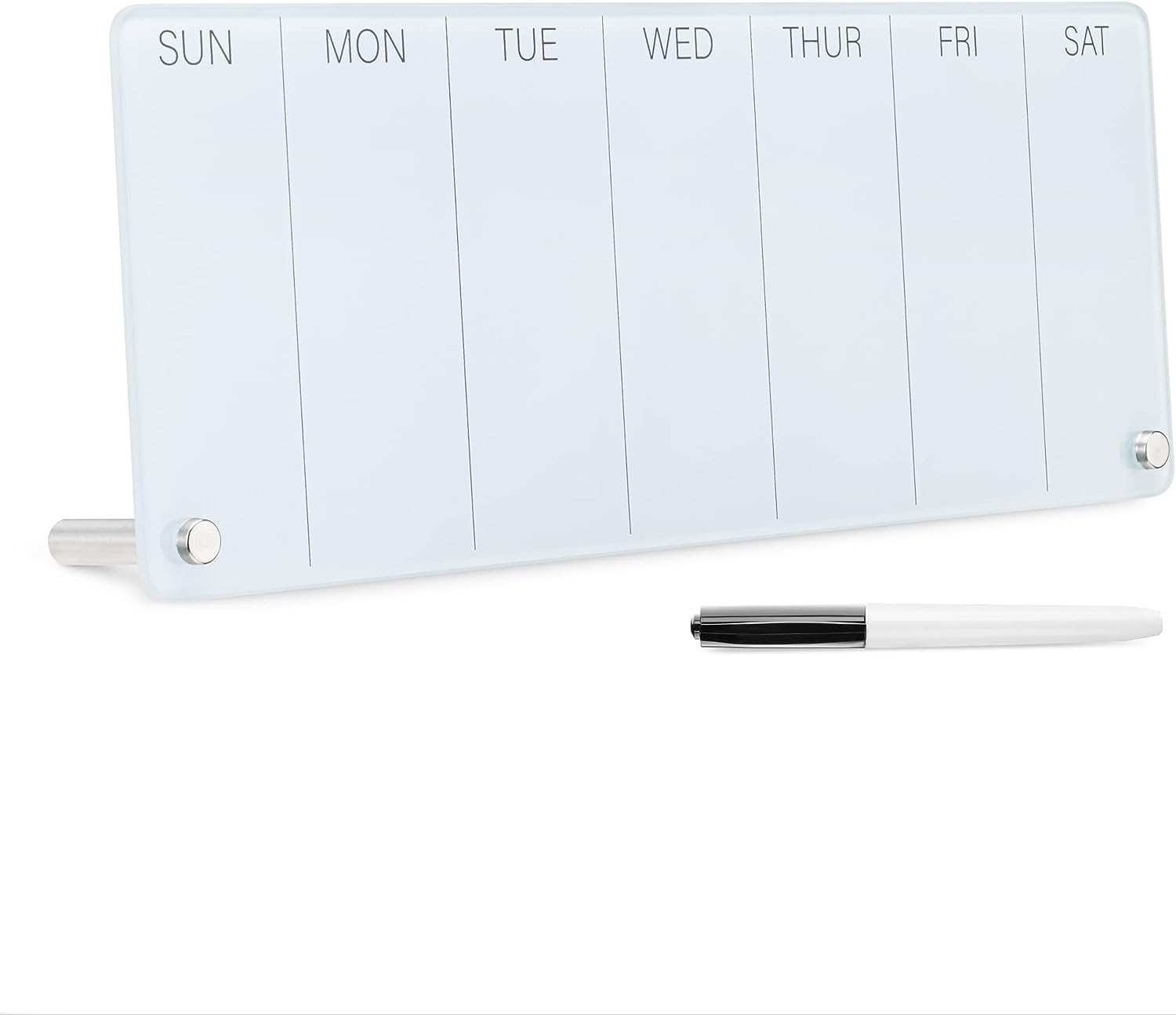 Navaris Επιτραπέζιος Εβδομαδιαίος Γυάλινος Πίνακας Χρονοδιαγράμματος - White - 54819.01