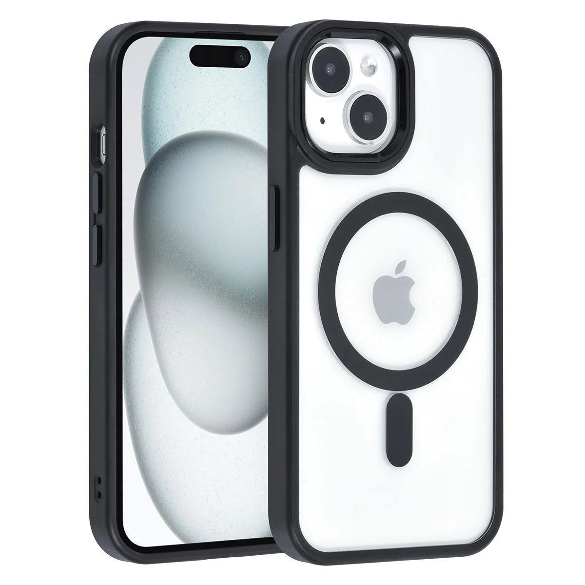 Tuniq iPhone 15 - MagSafe Σκληρή Θήκη με Πλαίσιο Σιλικόνης - Μαύρη / Διάφανη