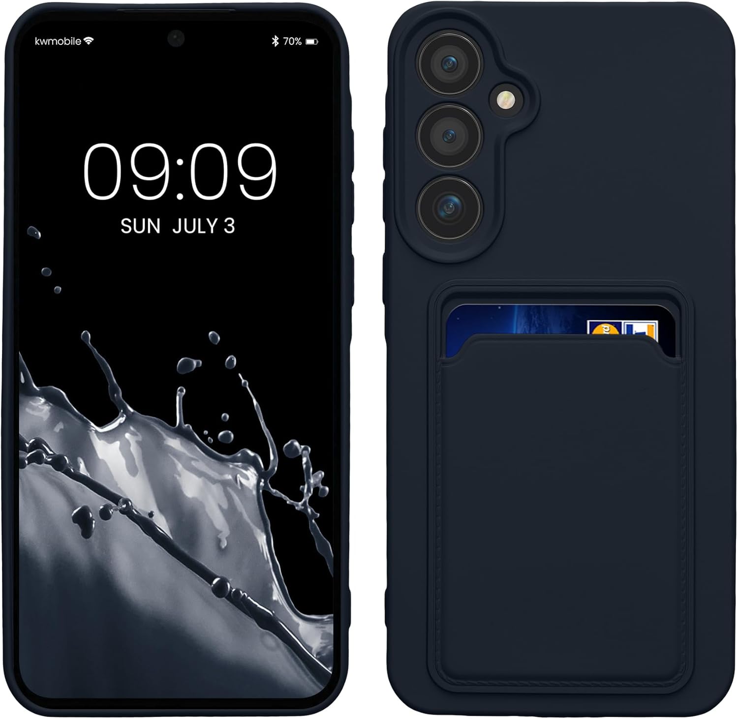 KW Samsung Galaxy A55 5G Θήκη Σιλικόνης TPU με Υποδοχή για Κάρτα - Dark Blue