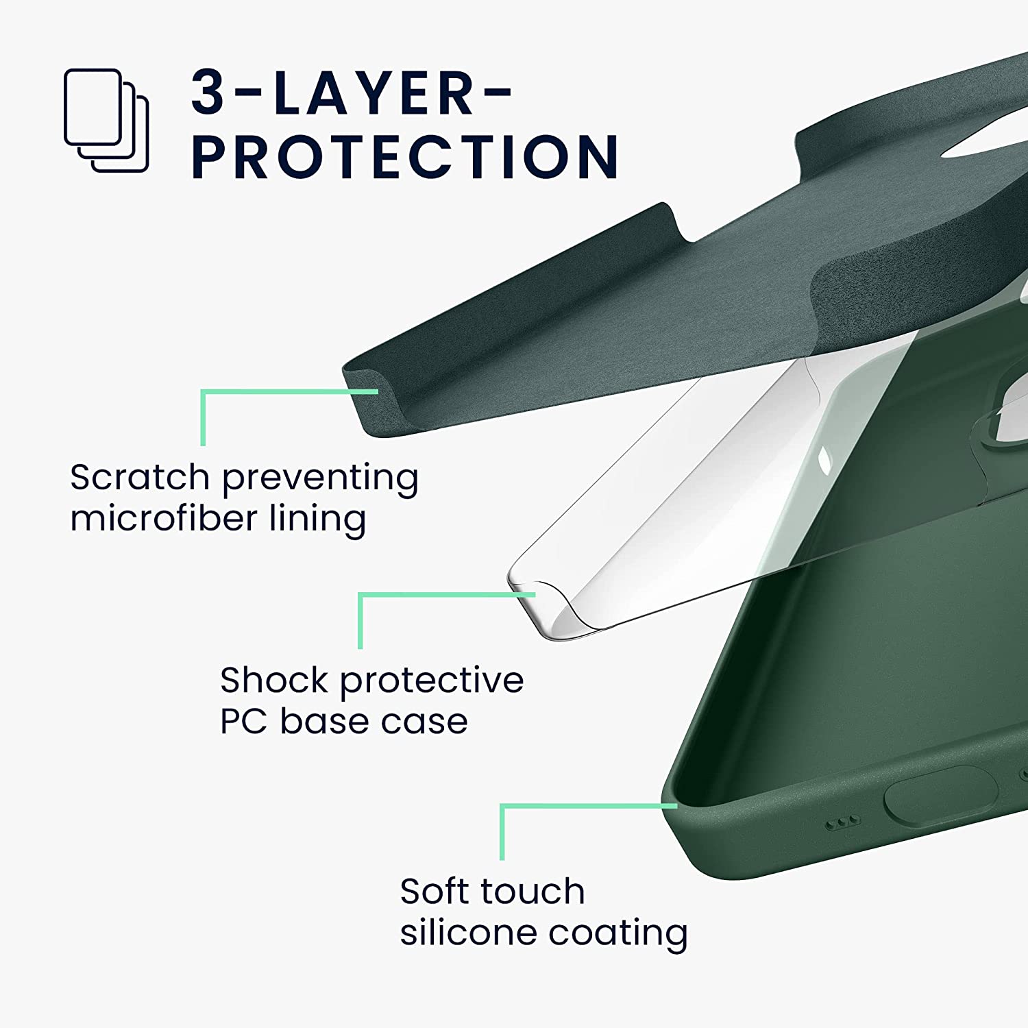 KW iPhone 14 Pro Θήκη Σιλικόνης TPU - Forest Green - 59073.166