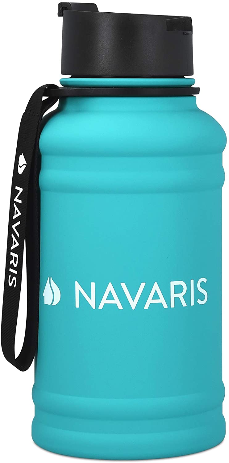 Navaris Μπουκάλι Νερού από Ανοξείδωτο Ατσάλι - BPA Free - 1.3 L - Turquoise - 52873.37