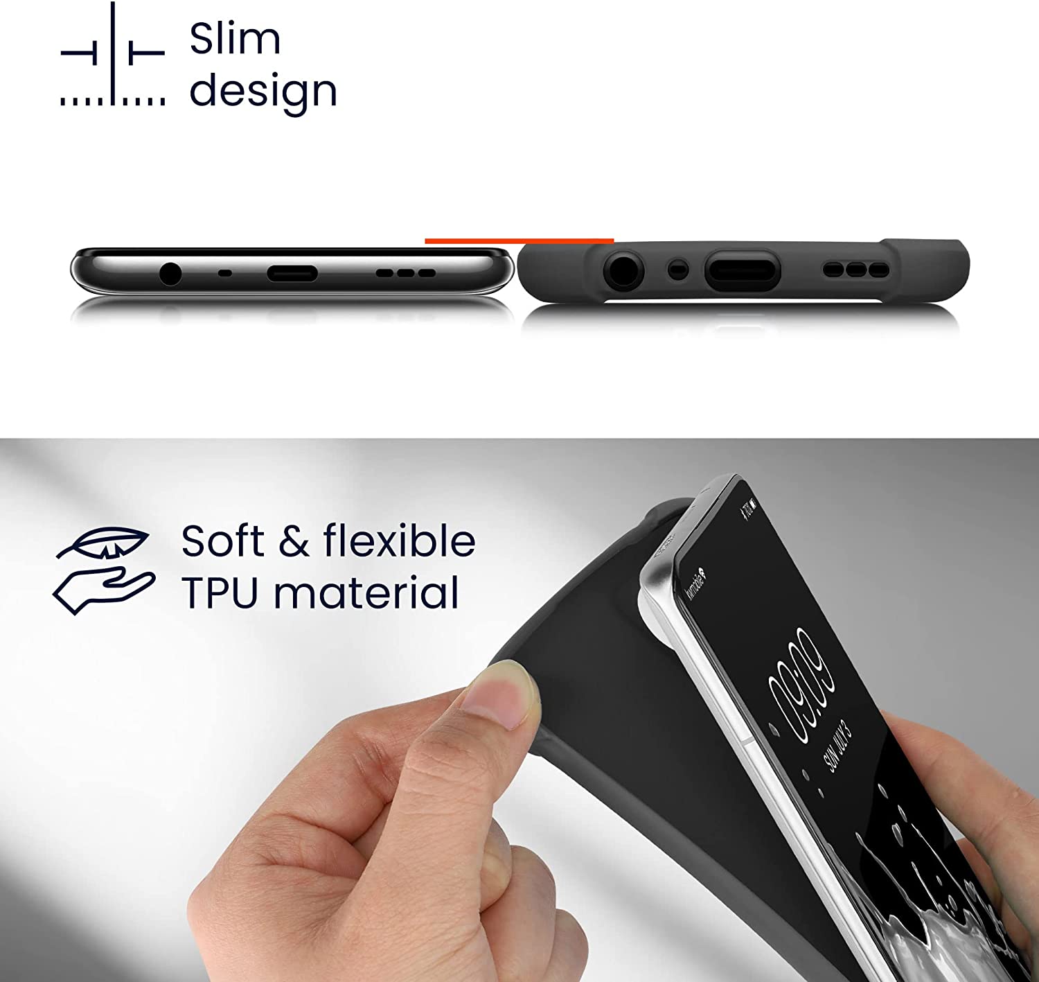 KW iPhone 14 Pro Max Θήκη Σιλικόνης TPU με Ενισχυμένες Γωνίες - Baltic Blue - 60222.134