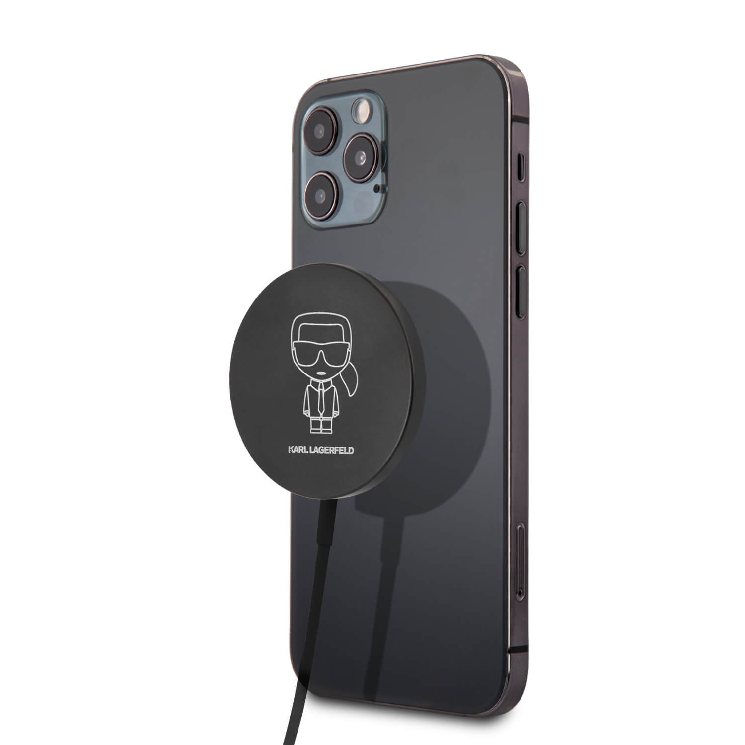 Karl Lagerfeld Induction Charger - Ασύρματος Φορτιστής MagSafe με Καλώδιο Type-C 15W - Black
