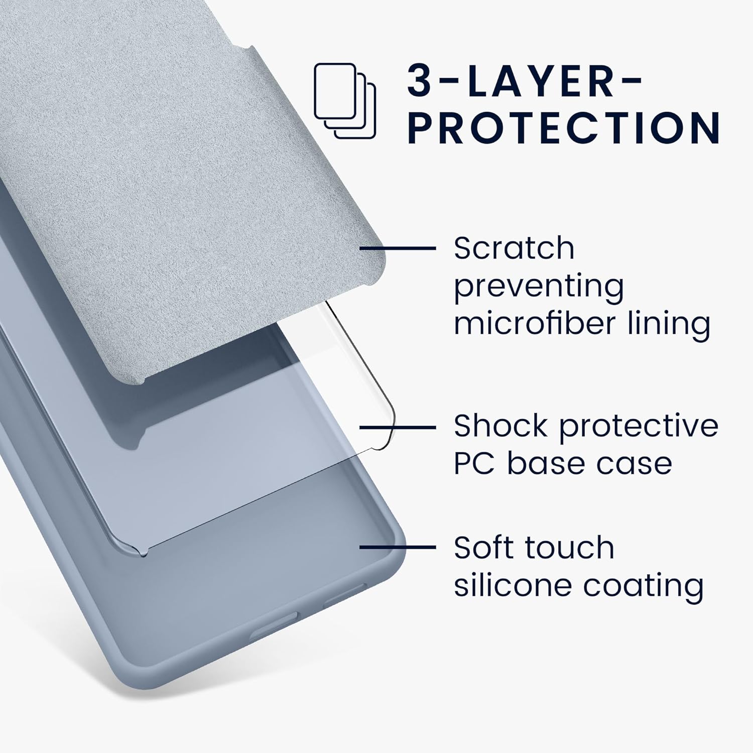 KW iPhone 15 Pro Θήκη Σιλικόνης Rubberized TPU - Light Blue Matte