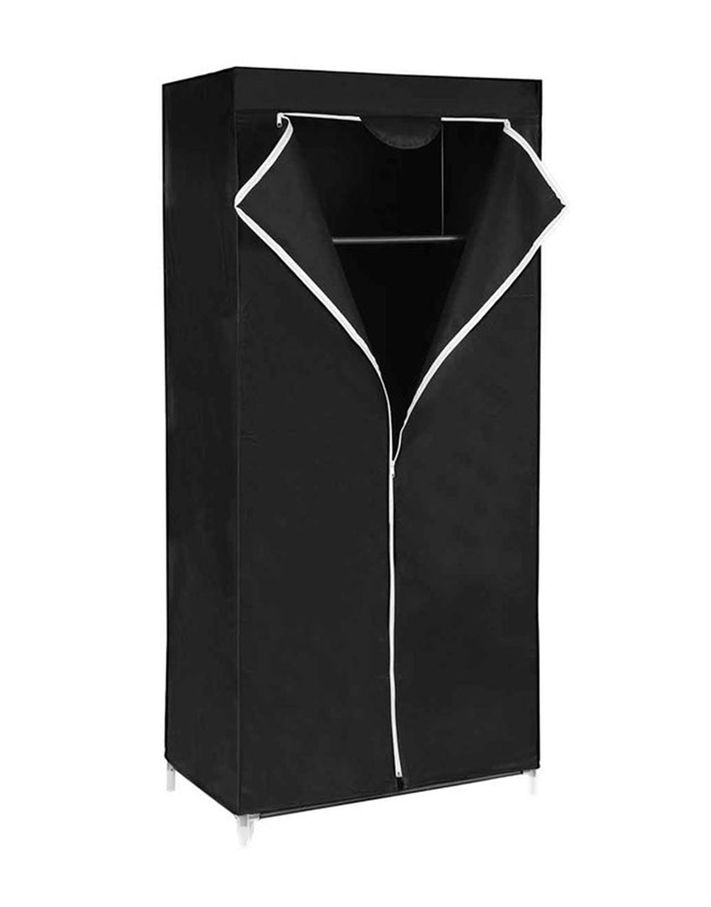 Songmics Υφασμάτινη Ντουλάπα με Ράγα Ρούχων και Ράφι - 75 x 45 x 160 cm - Black - RYG83H