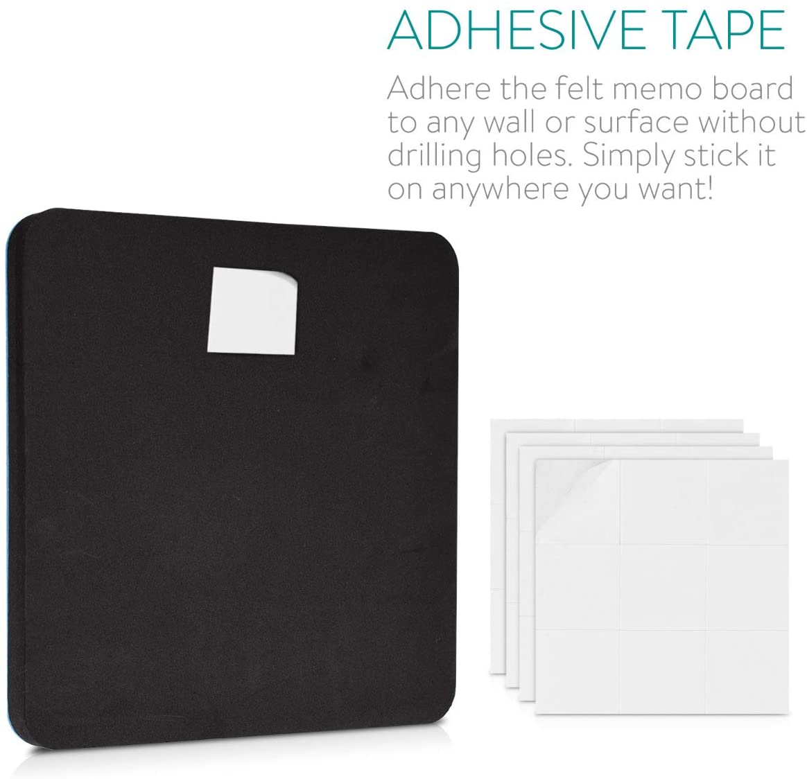 Navaris Square Felt Memo Boards - Σετ με 9 Πίνακες Ανακοινώσεων και Πινέζες - Dark Grey - 46231.01.19