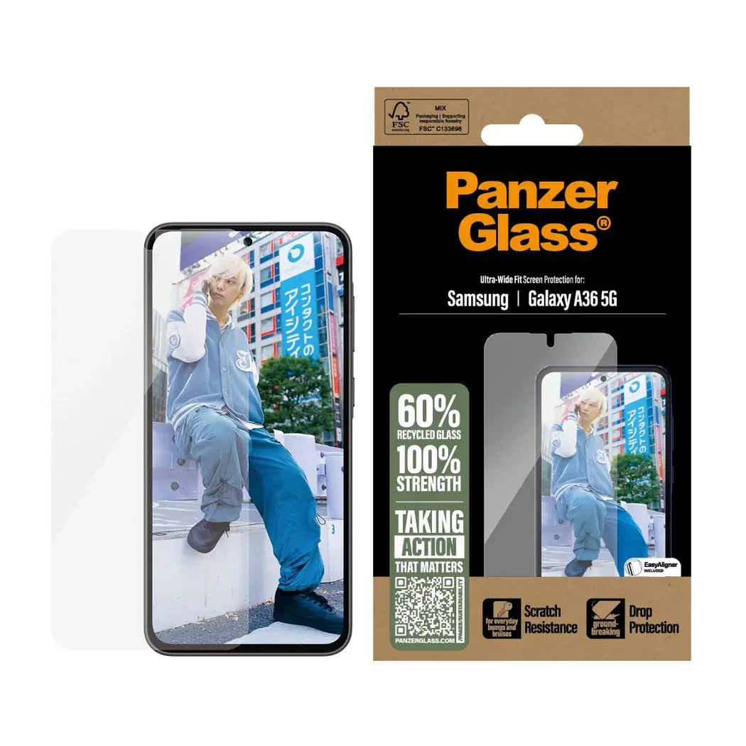 PanzerGlass Samsung Galaxy A36 5G - Ultra-Wide Fit Case Friendly Full Screen Αντιχαρακτικό Γυαλί Οθόνης - Διάφανο