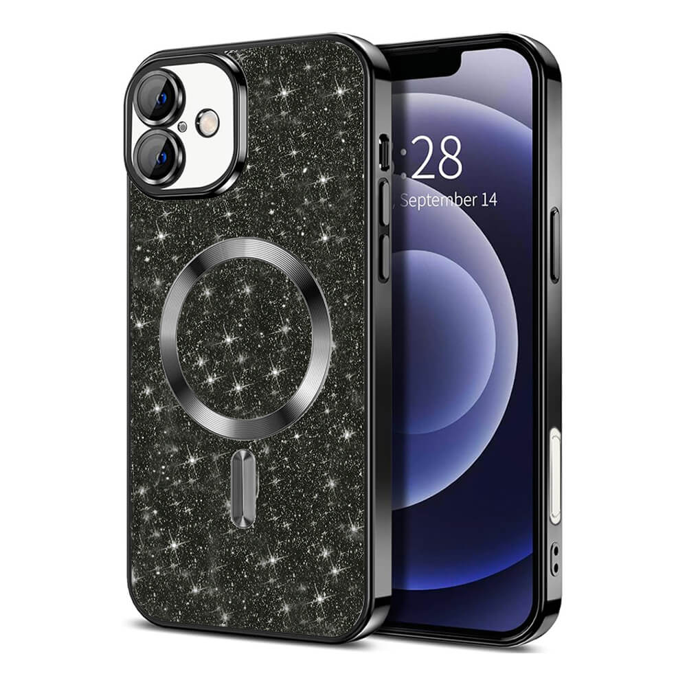 Techsuit iPhone 16 - Luxury Glitter MagSafe - Θήκη Σιλικόνης - Black