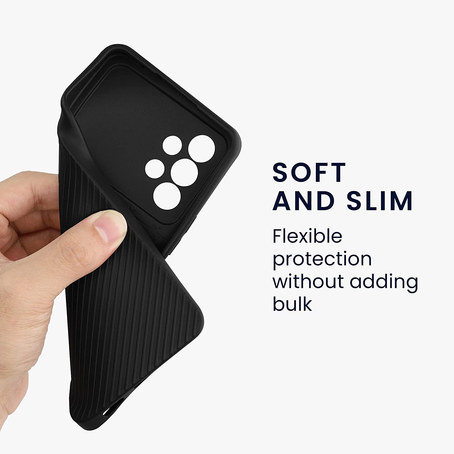 KW Samsung Galaxy A53 5G Θήκη Σιλικόνης με Κάλυμμα για την Κάμερα - Black - 58239.01