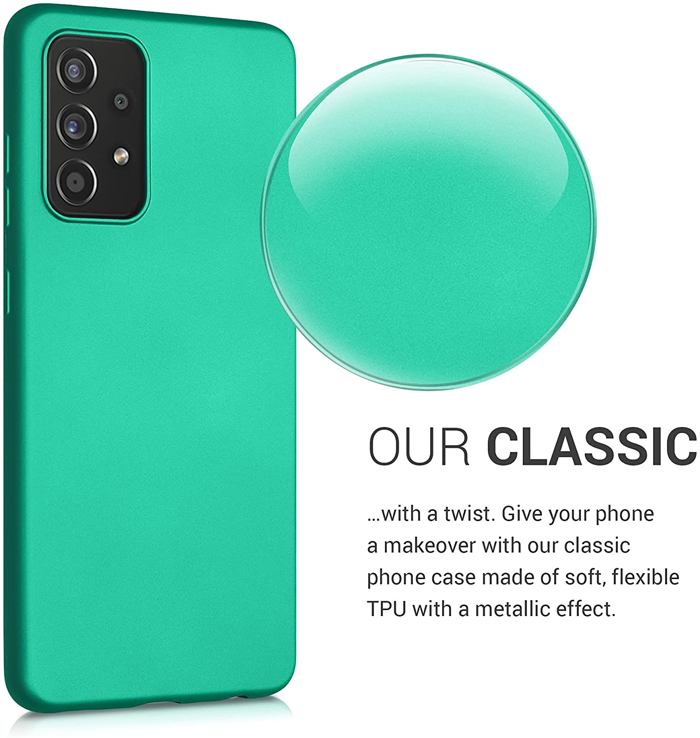 KW Samsung Galaxy A52 / A52 5G / A52s 5G Θήκη Σιλικόνης TPU - Metallic Turquoise - 54351.128