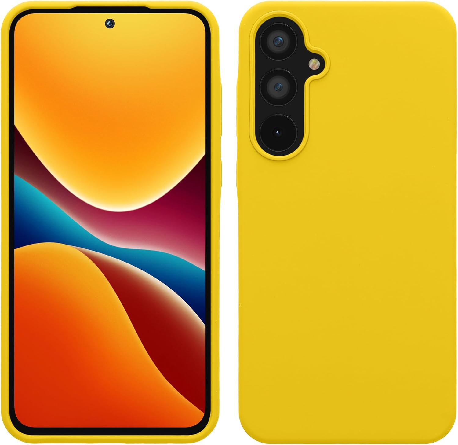KW Samsung Galaxy A55 5G Θήκη Σιλικόνης Rubberized TPU - Vibrant Yellow