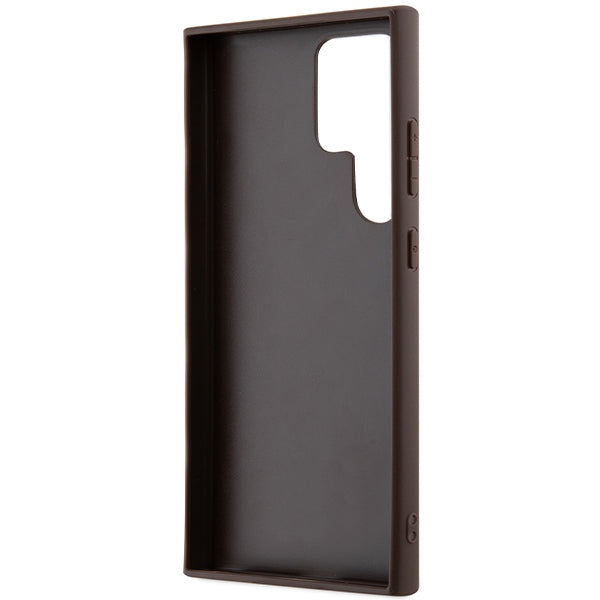 Guess Samsung Galaxy S24 Ultra - 4G Triangle - Σκληρή Θήκη με Επένδυση Συνθετικού Δέρματος και Πλαίσιο Σιλικόνης - White - GUHCS24LPG4GPH