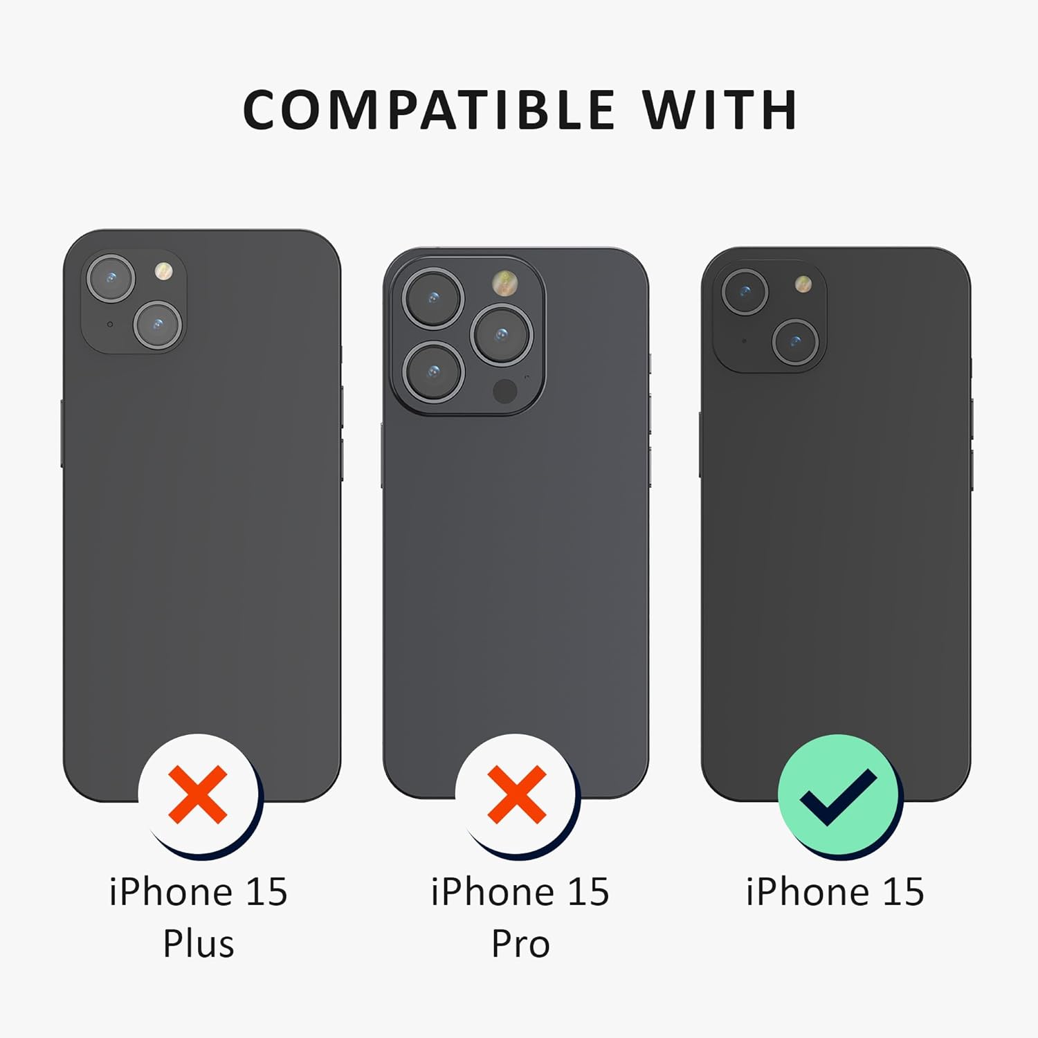 Kalibri iPhone 15 Σκληρή Θήκη με Πλαίσιο Σιλικόνης - Matte Black / Ημιδιάφανη - KLB000022NL001C