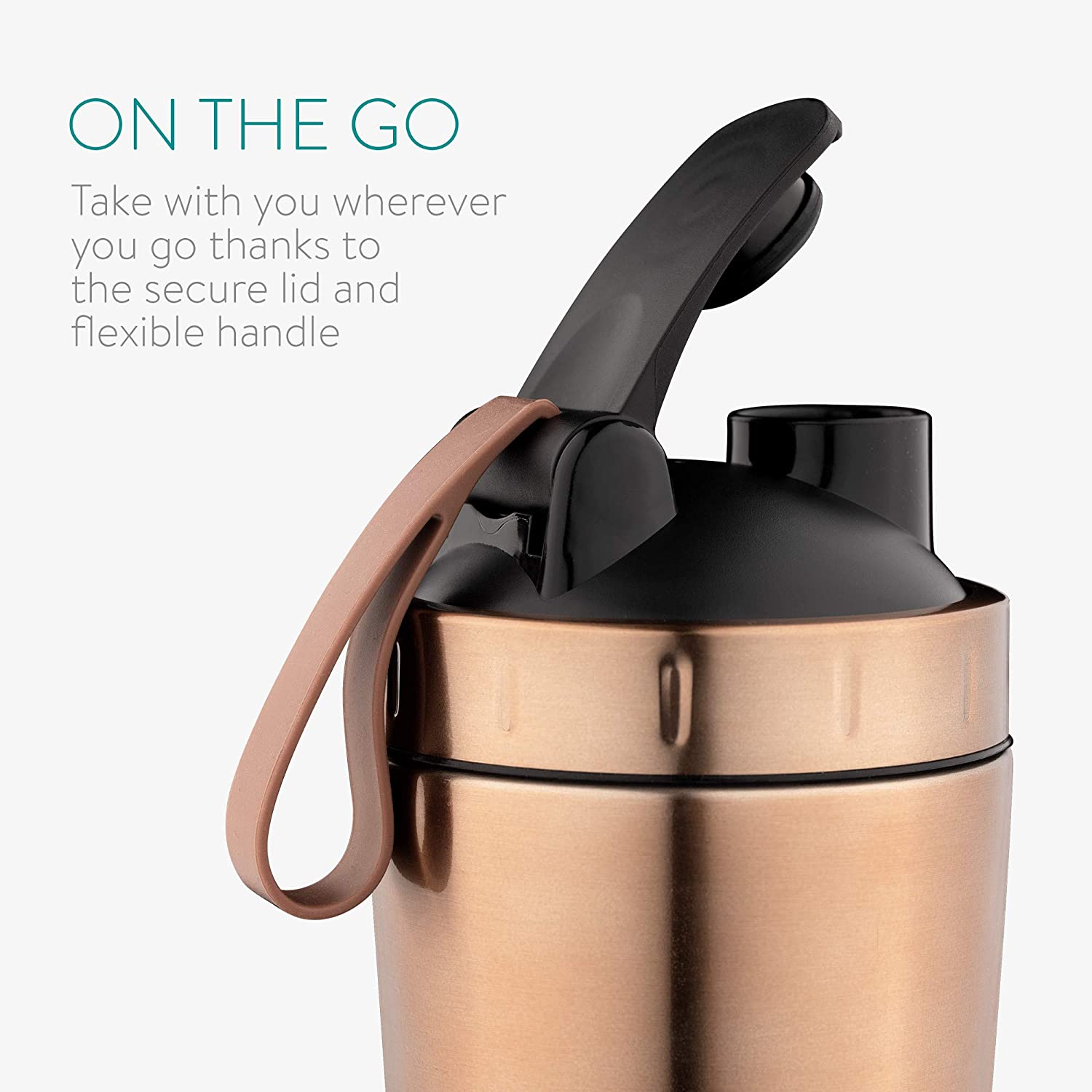 Navaris Σέικερ / Μπουκάλι από Ανοξείδωτο Ατσάλι - BPA FREE - 750mL - Copper - 52703.2.27