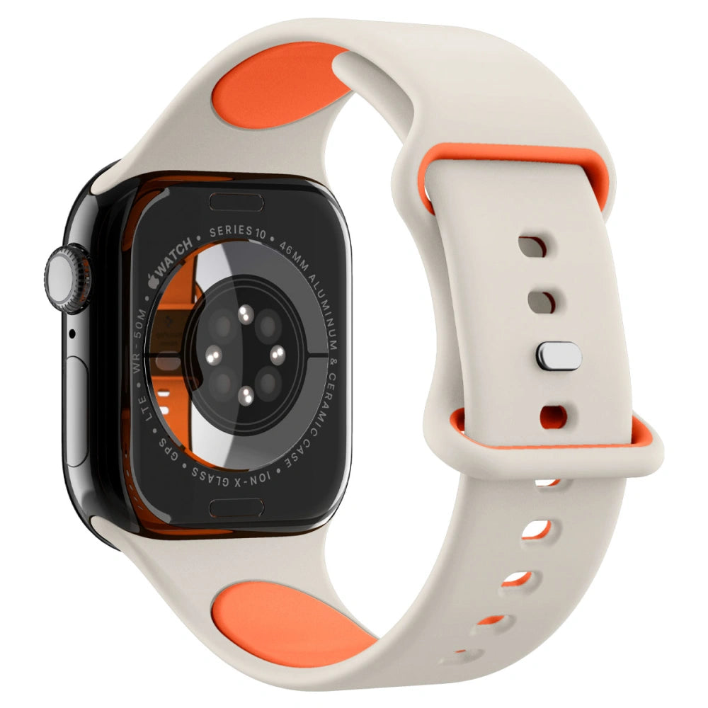 Spigen Λουράκι Apple Watch 8/9/10/11 - SE (1/2/3) - Ultra (1/2/3) – 44/45/46/49mm Nano Pop Σιλικόνης - Orange / Beige