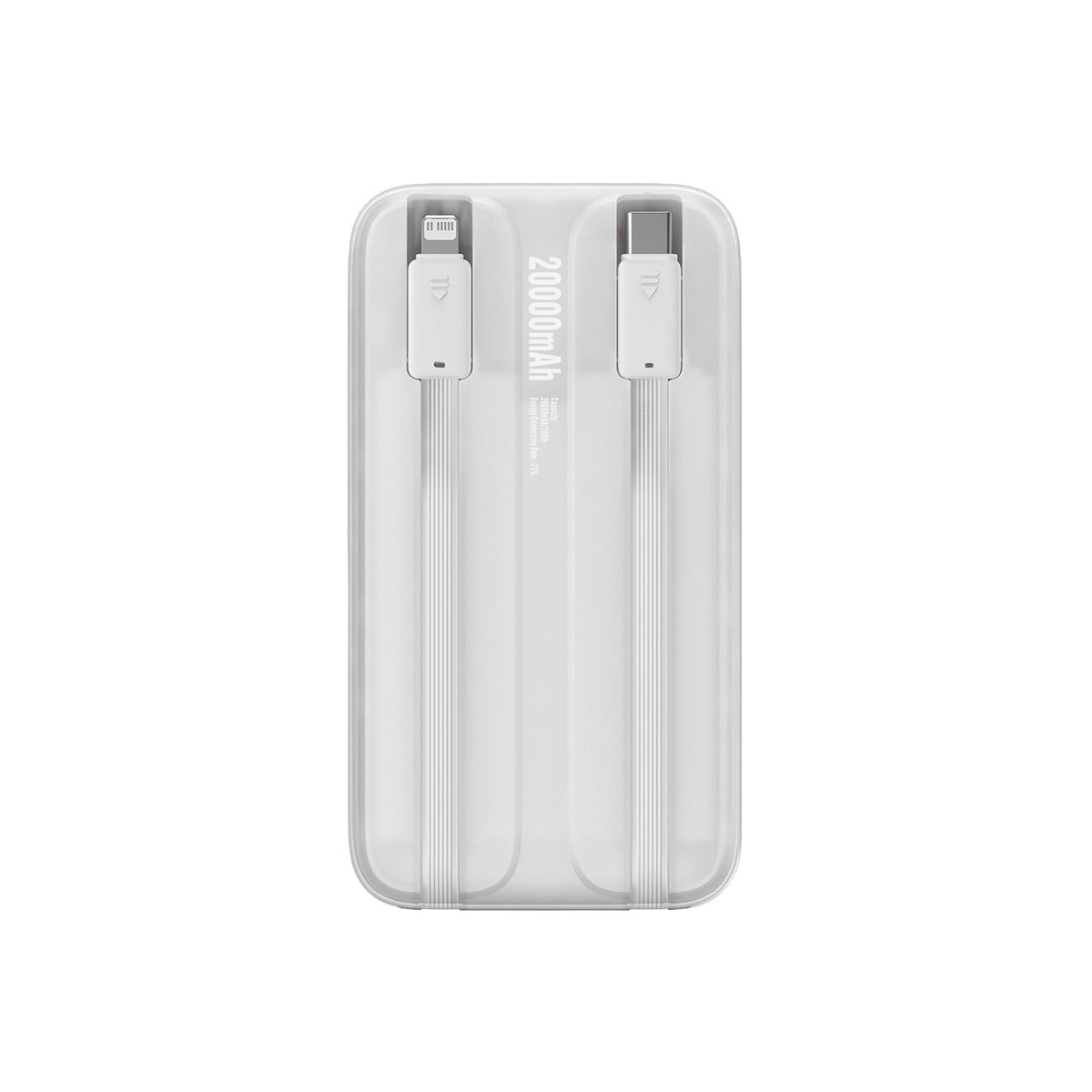 Baseus Comet Series PowerBank 20000mAh 22.5W με Ενσωματωμένα Καλώδια Type-C και Lightning - White - PPMD020102