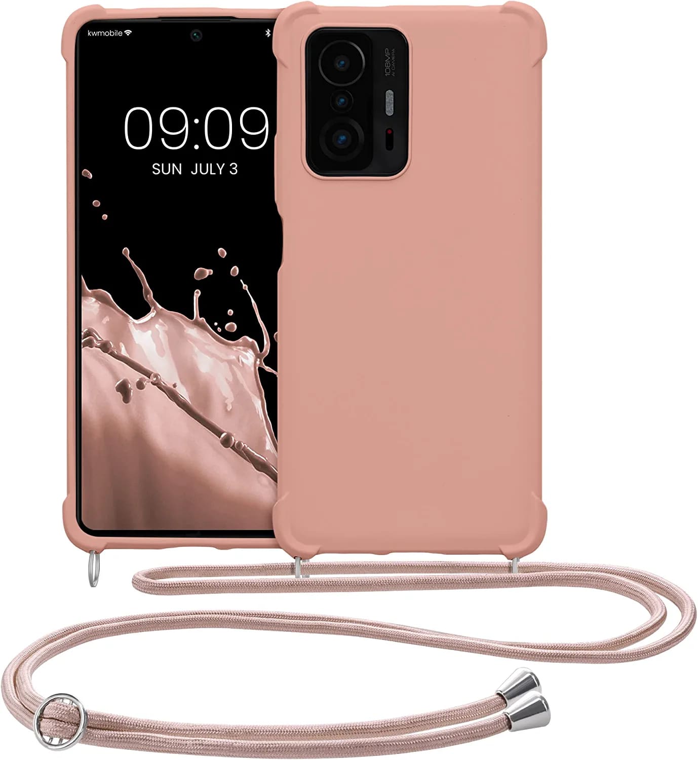 KW Xiaomi 11T / 11T Pro Θήκη Σιλικόνης TPU με Λουράκι - Mother of Pearl - 57395.154