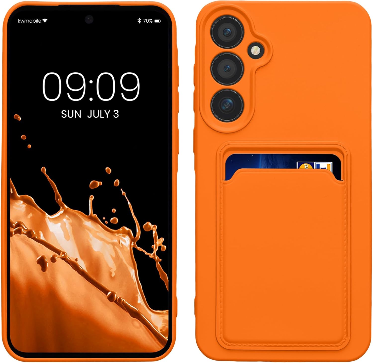 KW Samsung Galaxy A55 5G Θήκη Σιλικόνης TPU με Υποδοχή για Κάρτα - Orange