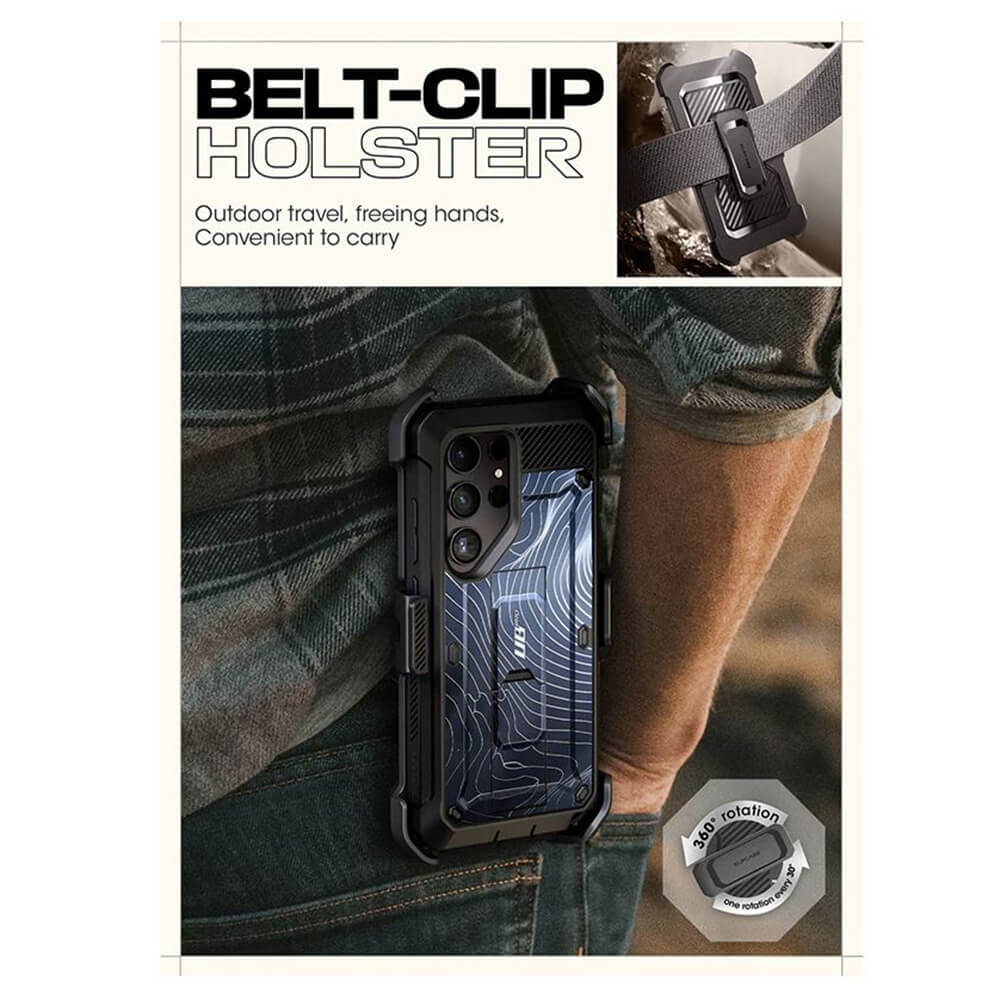 Supcase Samsung Galaxy S24 Ultra Unicorn Beetle Pro 2 Σκληρή Θήκη με Προστασία Οθόνης και Stand - Ruddy