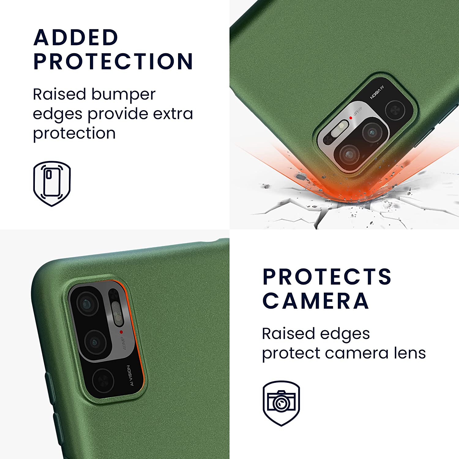 KW Xiaomi Redmi Note 10 5G / Poco M3 Pro 5G Θήκη Σιλικόνης TPU - Metallic Forest Green - 57664.233