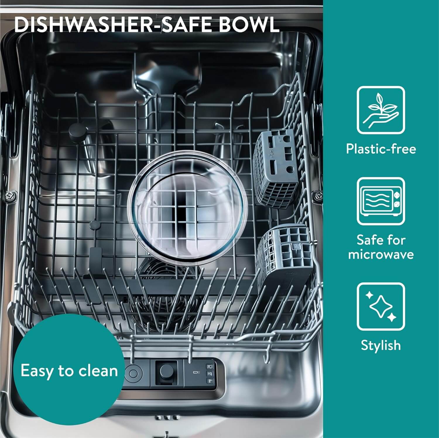 Navaris Ανυψωμένο Γυάλινο Μπολ Φαγητού με Ξύλινη Βάση για Κατοικίδια - 600 ml - Διάφανο / Wood