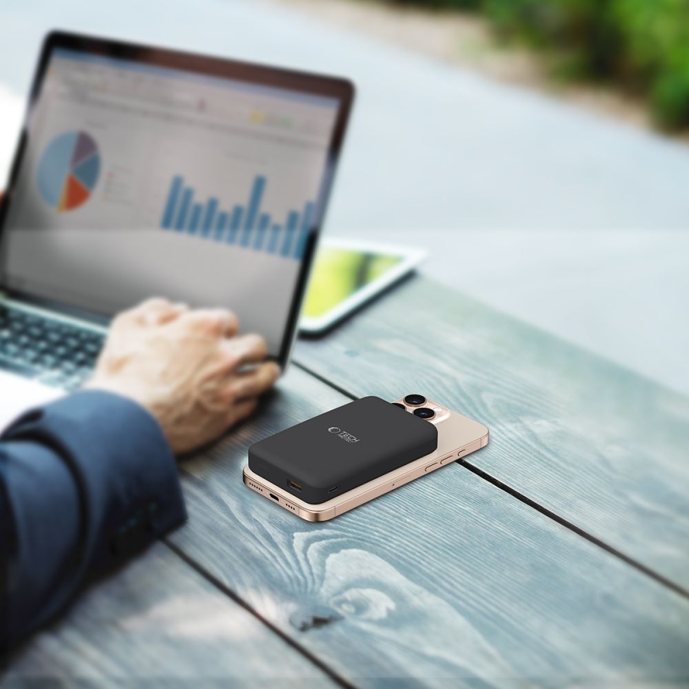 Tech-Protect PB24 Lifemag QI2 MagSafe PowerBank Μαγνητικό PowerBank Κινητού 10000 mAh - Black