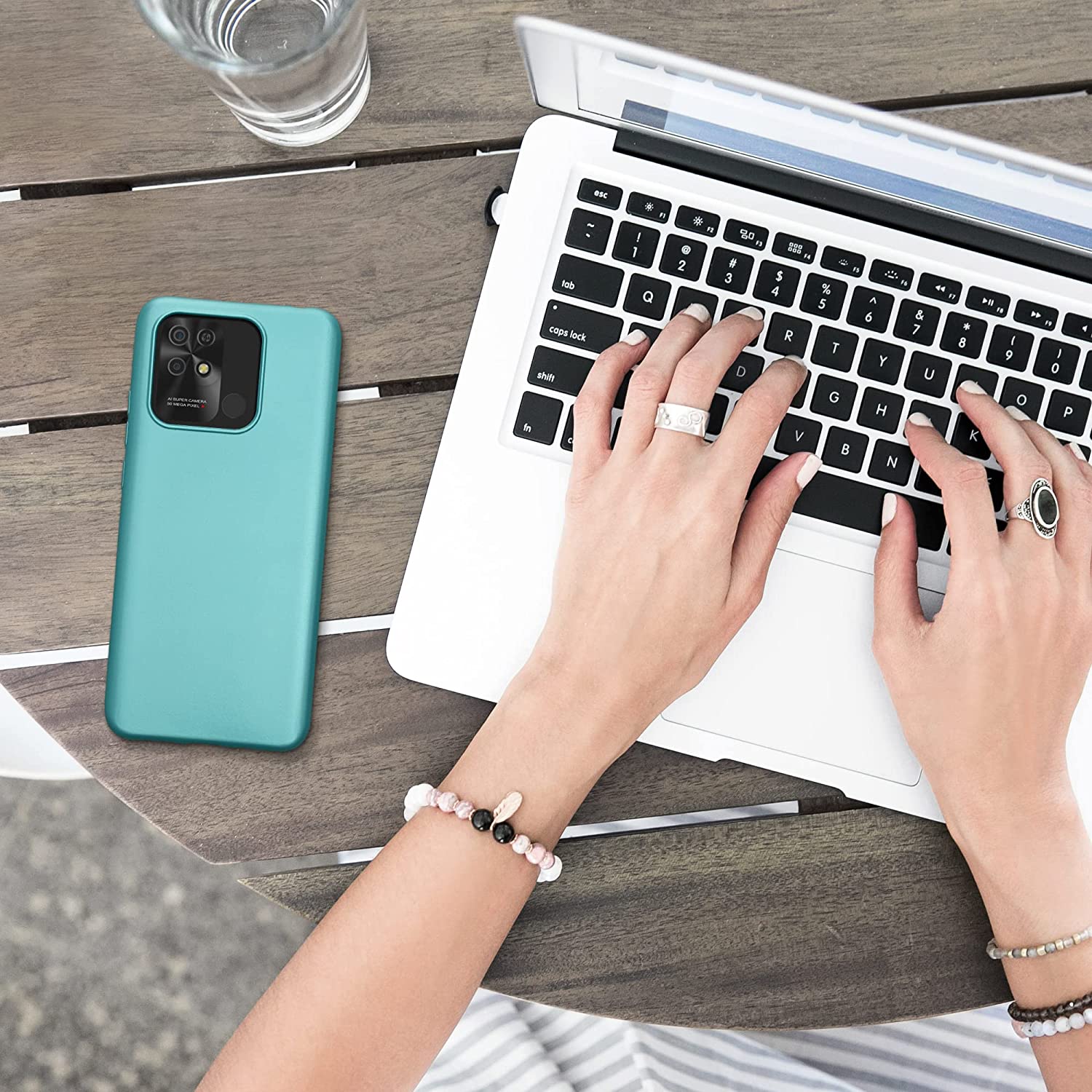 KW Xiaomi Redmi 10C Θήκη Σιλικόνης TPU - Metallic Mint Green - 59232.231