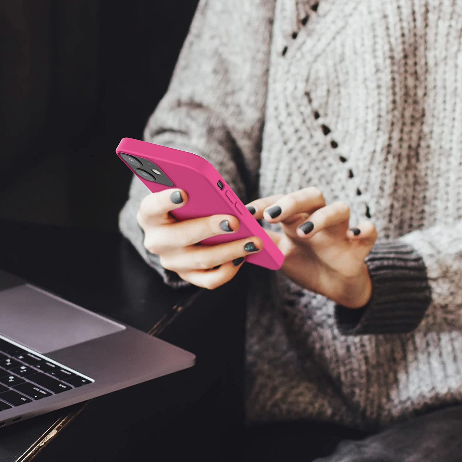 KW iPhone 12 / iPhone 12 Pro Θήκη Σιλικόνης Rubber TPU - Raspberry Sorbet - 52641.213