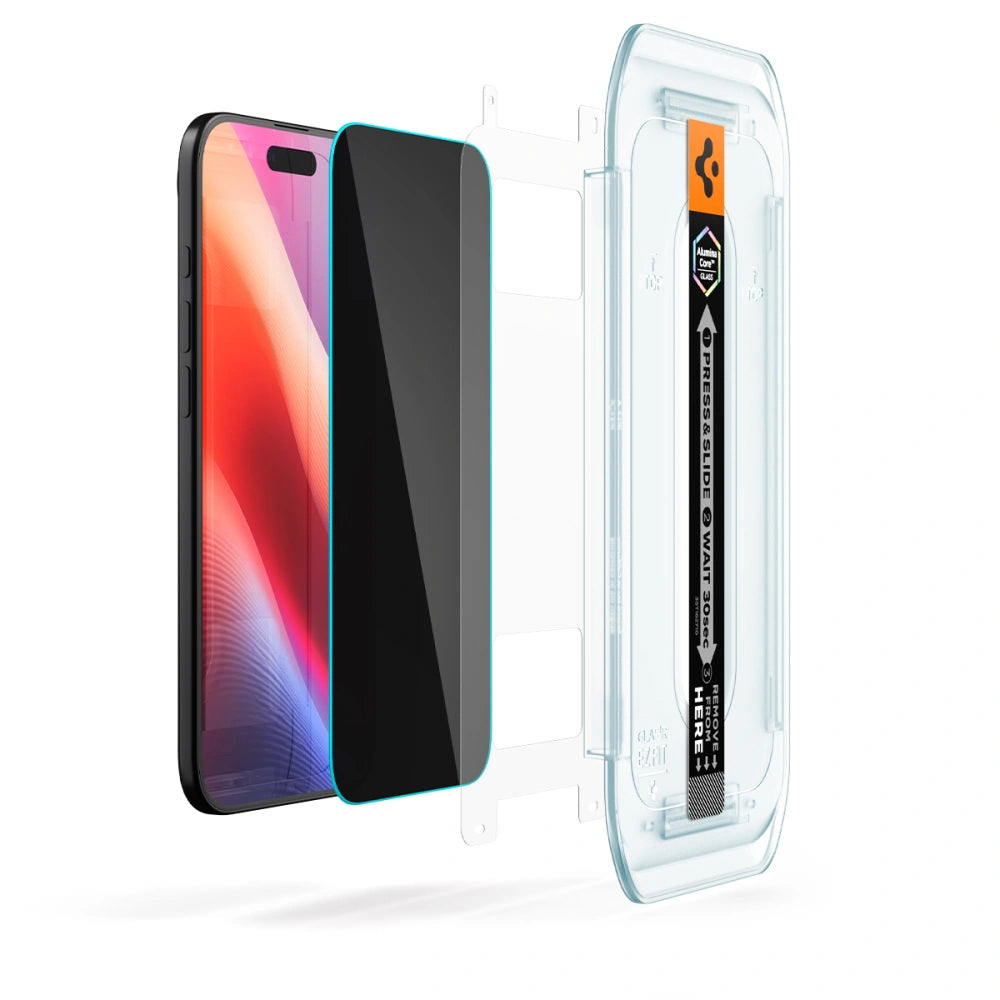 Spigen iPhone Air - Glas.TR EZ Fit - Privacy Αντιχαρακτικό Γυαλί Οθόνης - 2 Τεμάχια - Privacy - AGL09862
