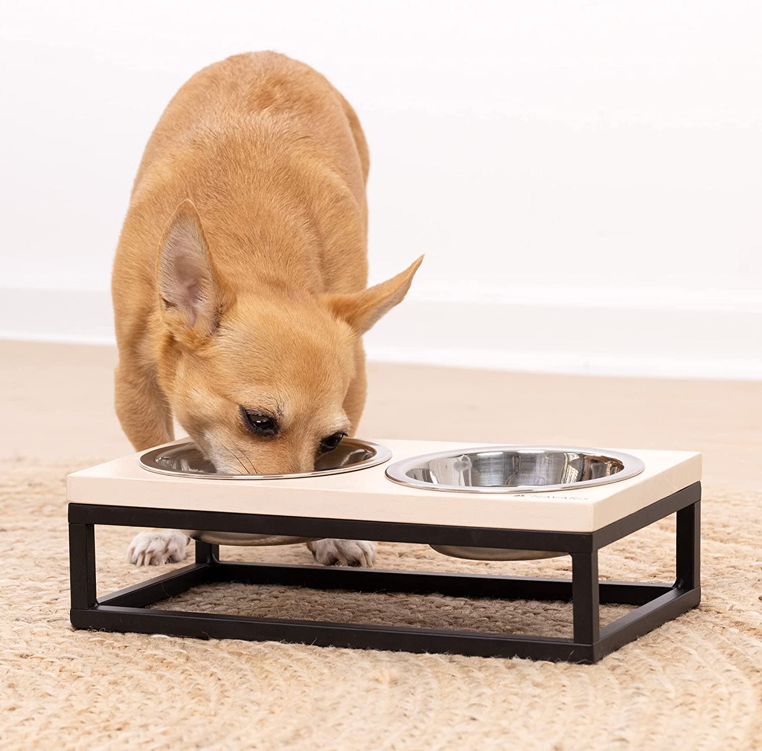 Navaris Raised Pet Bowls Stand - Ανυψωμένα Μπολ Φαγητού με Βάση για Κατοικίδια - Light Brown - 53501.1