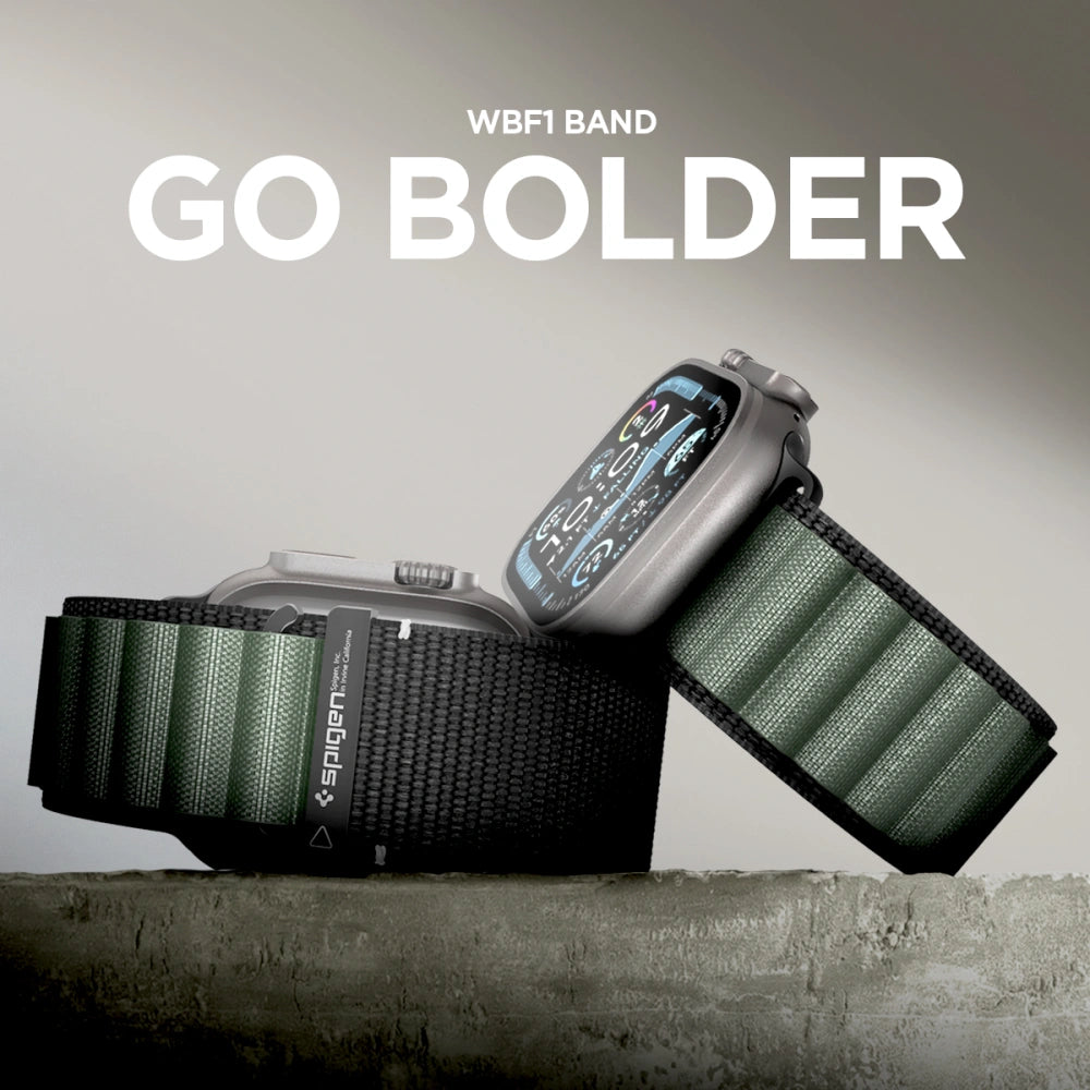 Spigen Λουράκι Apple Watch 8/9/10/11 - SE (1/2/3) - Ultra (1/2/3) – 44/45/46/49mm - WBF1 - Black / Green