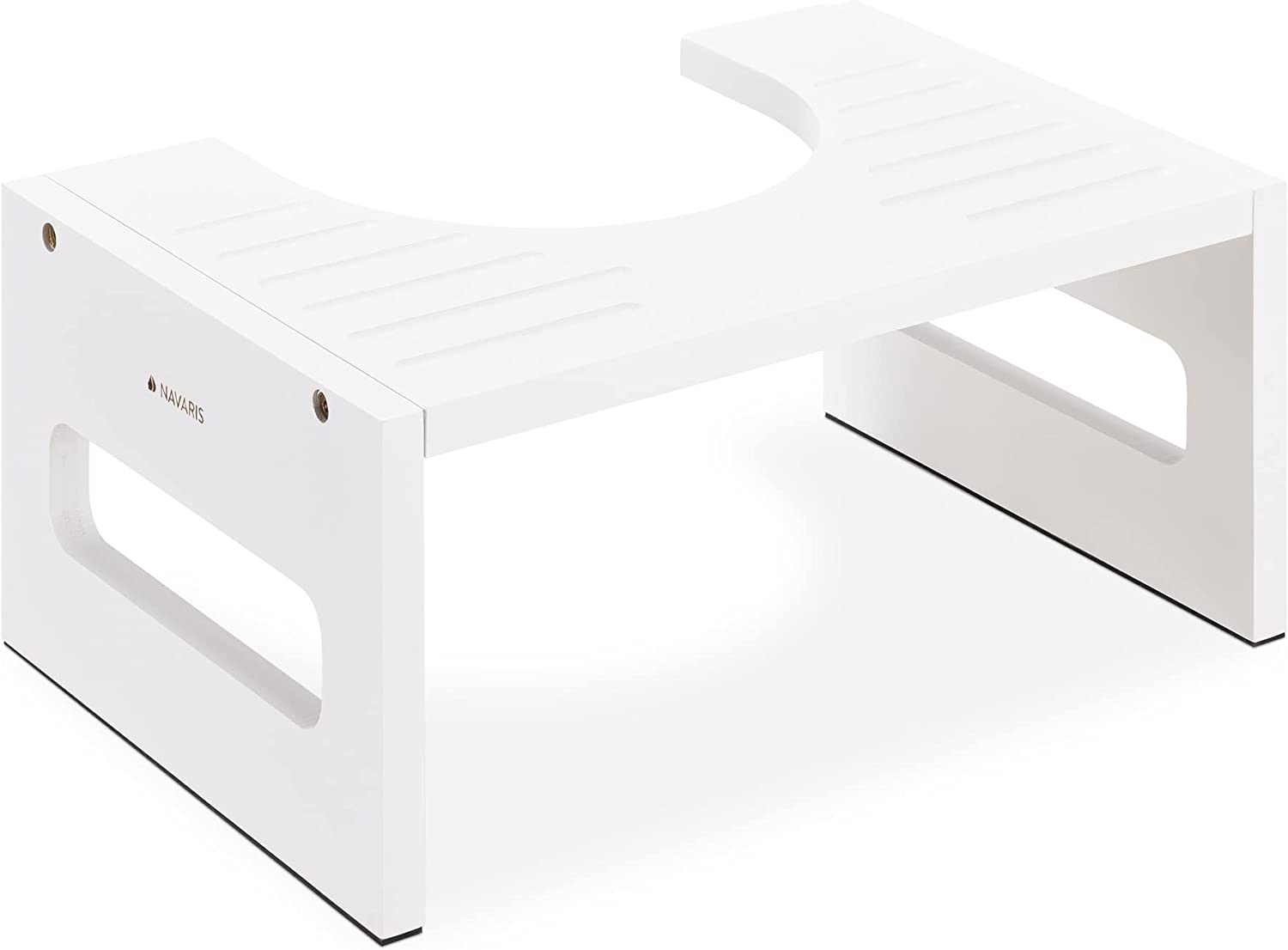 Navaris Σκαμπό Τουαλέτας από Μπαμπού - White - 56084.02