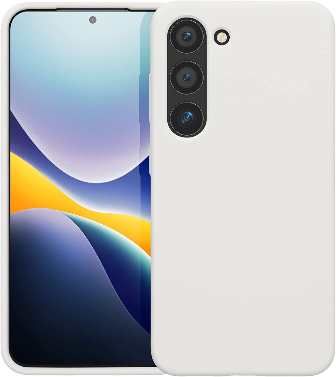 KW Samsung Galaxy S23 Θήκη Σιλικόνης Rubberized TPU - Matte White - 60273.48