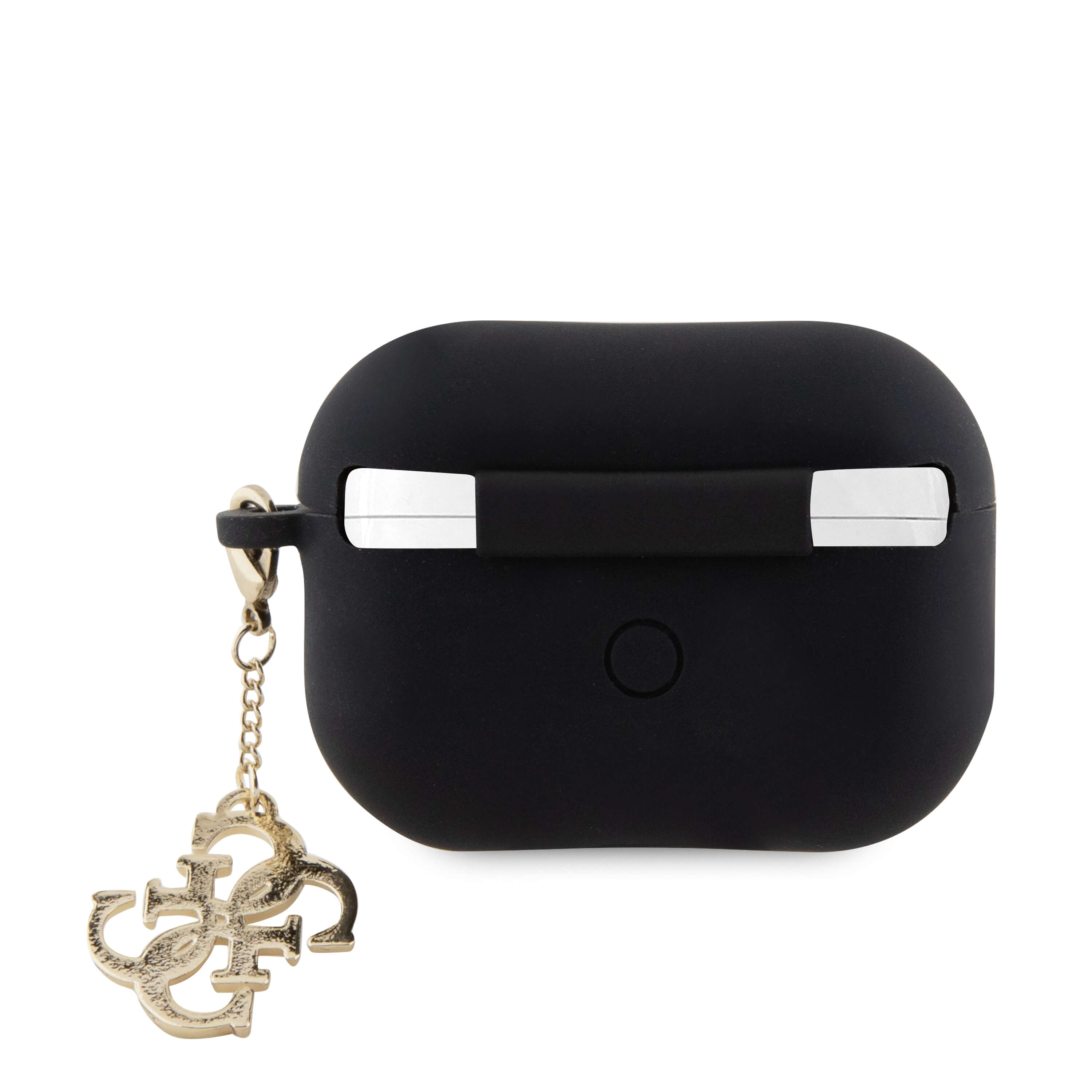 Guess AirPods Pro 2 Θήκη Σιλικόνης - Liquid Silicone Glitter Triangle Charm - Black