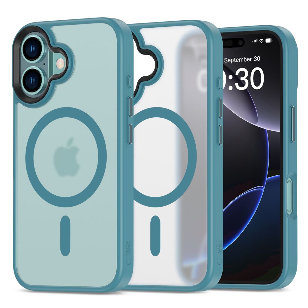 Tech-Protect iPhone 16 MagMat Σκληρή Θήκη με Πλαίσιο Σιλικόνης και MagSafe - Matte Teal