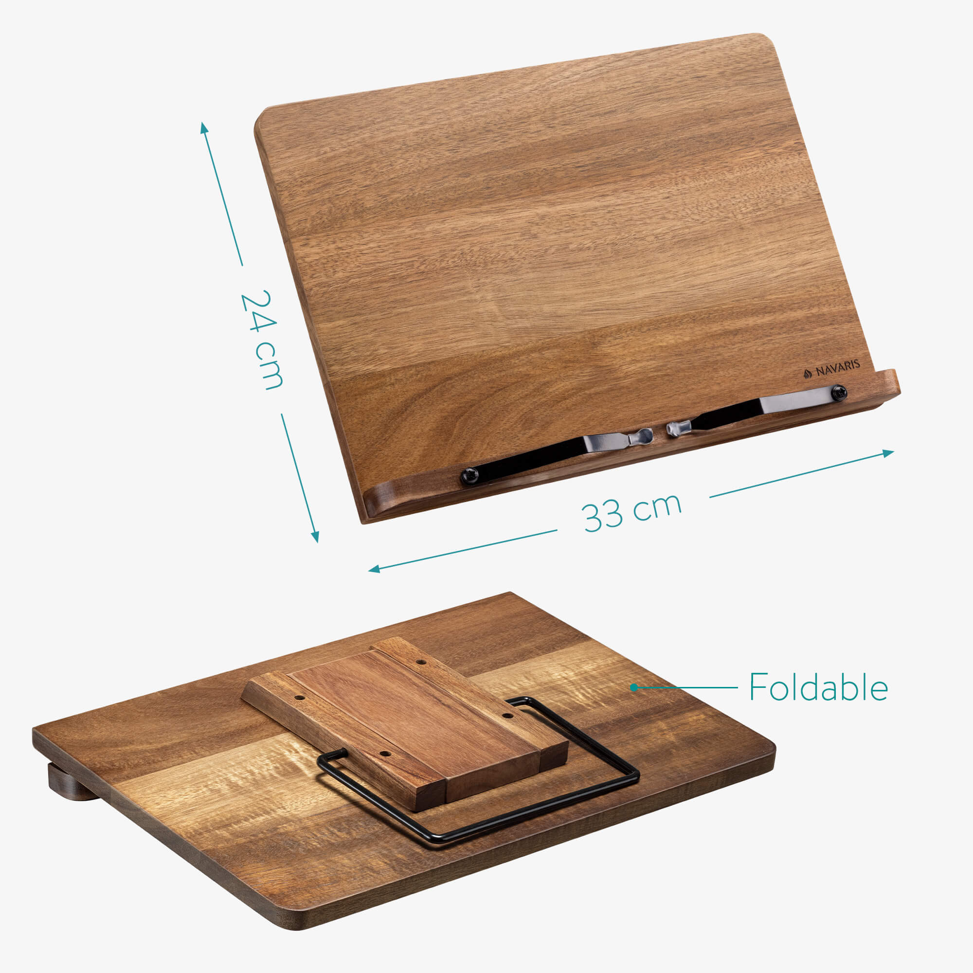 Navaris Βάση Στήριξης Βιβλίων και Τάμπλετ - Acacia - Dark Brown - 52801.2.18