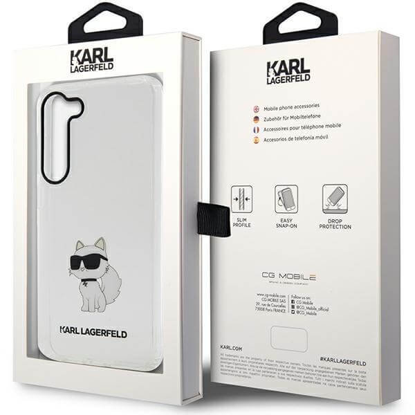 Karl Lagerfeld Samsung Galaxy S23+ - Ikonik Choupette Σκληρή Θήκη με Πλαίσιο Σιλικόνης - Clear - KLHCS23MHNCHTCT