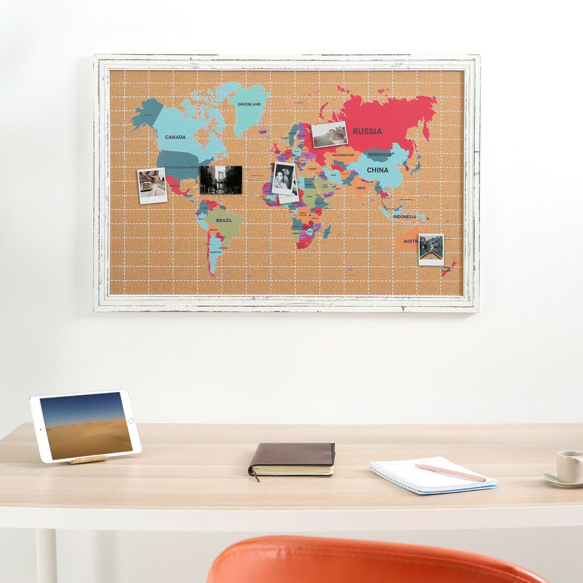 Navaris Πίνακας Ανακοινώσεων από Φελλό - 90 x 60 cm - Design World Map - 52178.01.7