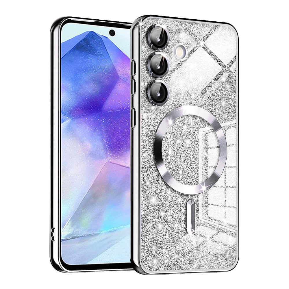 Techsuit Samsung Galaxy A55 5G - Luxury Glitter MagSafe - Θήκη Σιλικόνης - Silver