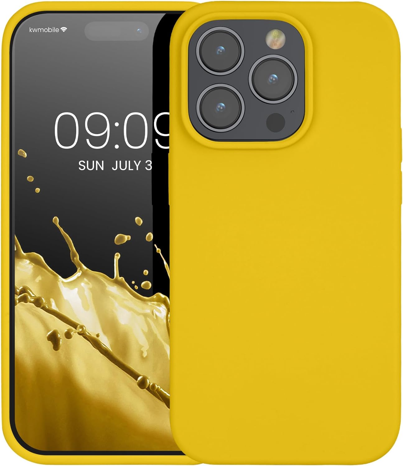 KW iPhone 14 Pro Θήκη Σιλικόνης Rubberized TPU - Bright Yellow