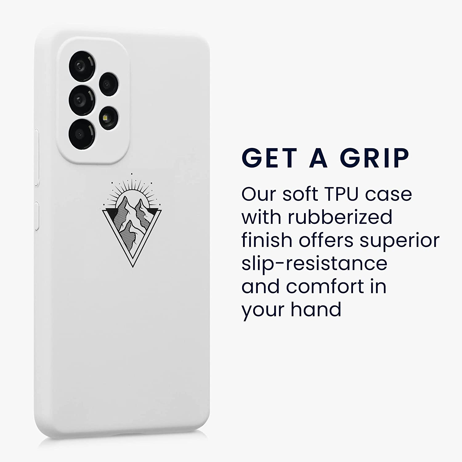 KW Samsung Galaxy A53 5G Θήκη Σιλικόνης Rubber TPU - Design Minimalist Mountain - Black / White - 58023.03