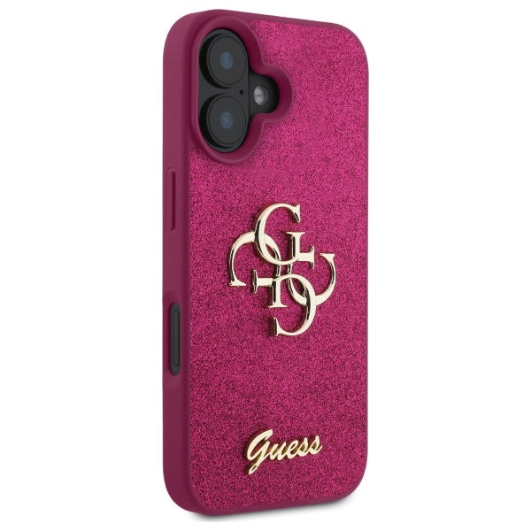 Guess iPhone 16 - Fixed Glitter Big 4G - Σκληρή Θήκη με Πλαίσιο Σιλικόνης - Purple - GUHCP16SHG4SGU