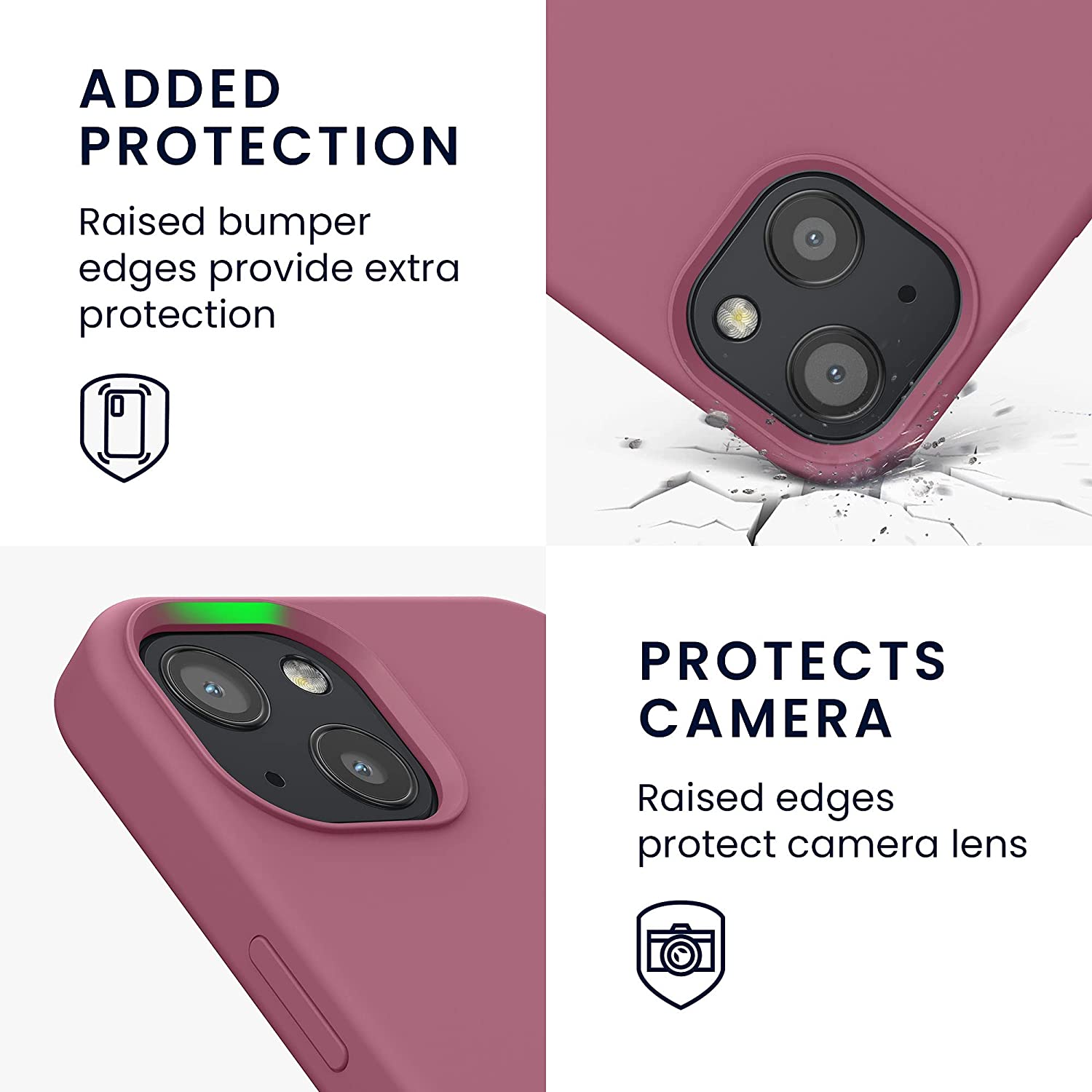 KW iPhone 13 Θήκη Σιλικόνης Rubberized TPU - Deep Rusty Rose - 55878.167