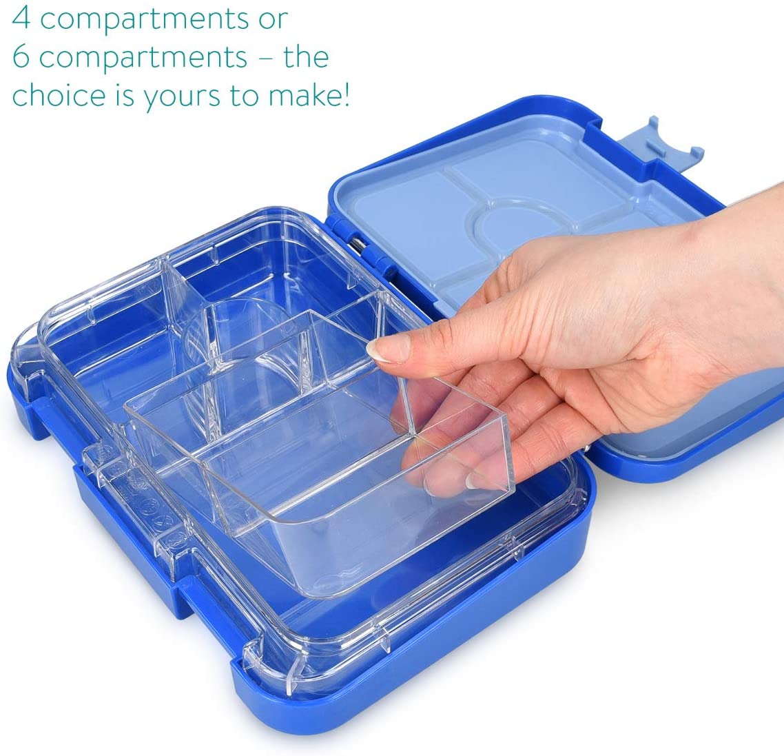 Navaris Bento Box for Kids Δοχείο Αποθήκευσης Τροφής για Παιδιά BPA Free - Blue - 49877.01.17