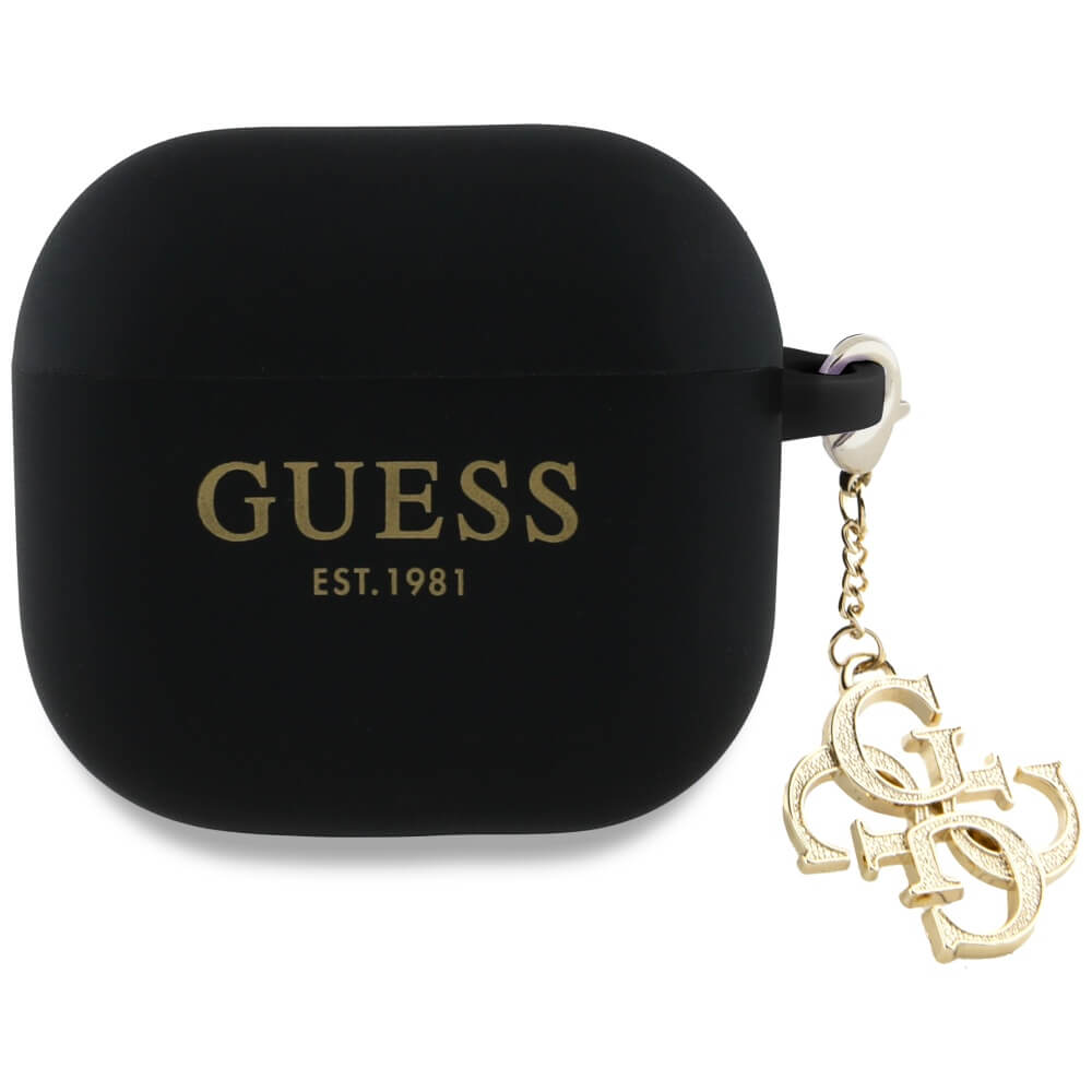 Guess AirPods 4 Θήκη Σιλικόνης - Silicone 4G Charm - Black