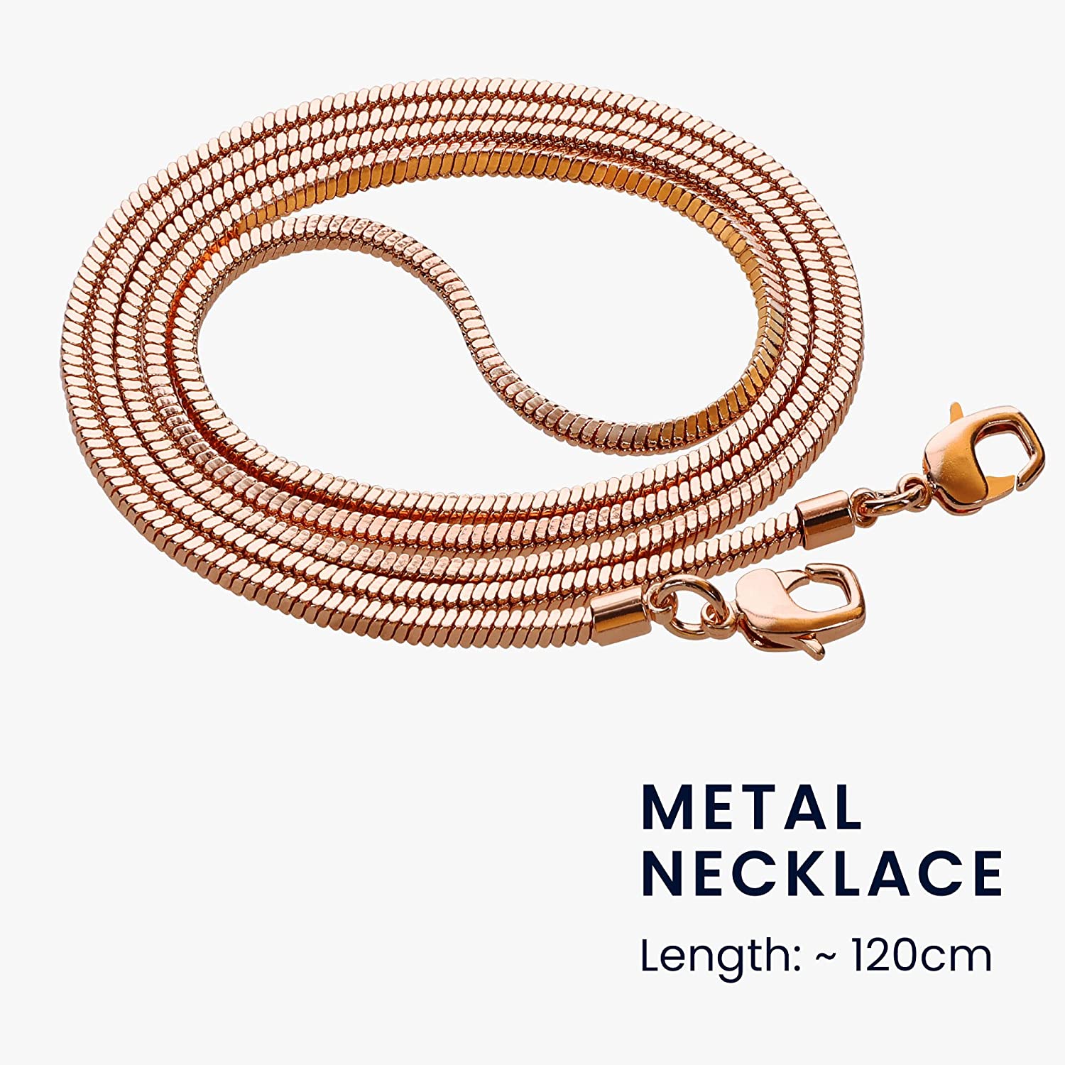 KW iPhone 14 Pro Θήκη Σιλικόνης TPU με Μεταλλικό Λουράκι - Διάφανη / Rose Gold - 59104.81