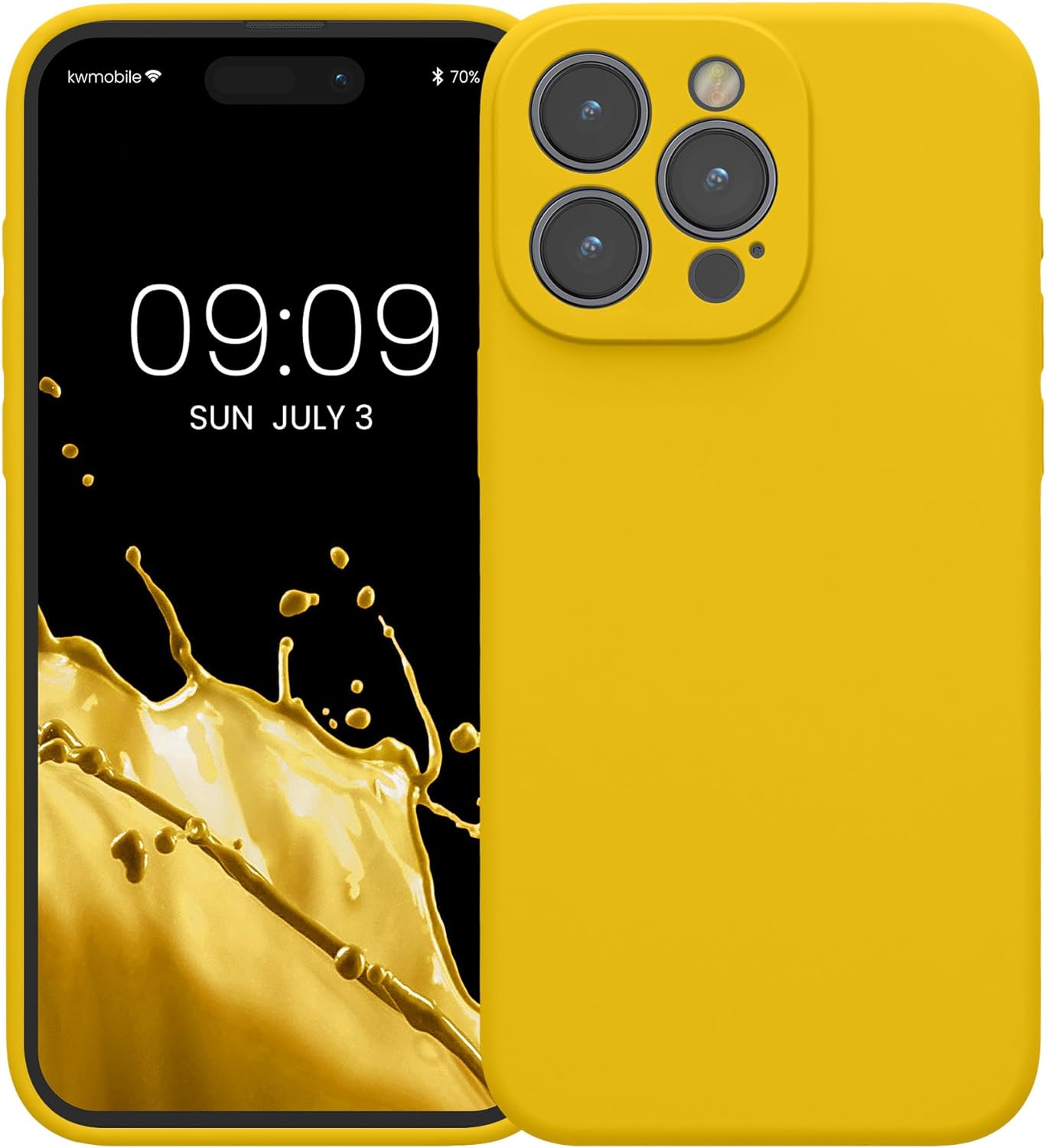 KW iPhone 15 Pro Max Θήκη Σιλικόνης Rubberized TPU - Bright Yellow