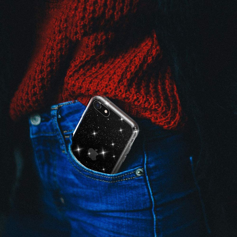 Tech-Protect iPhone SE 2022 / SE 2020 / 7 / 8 Glitter Σκληρή Θήκη με Πλαίσιο Σιλικόνης - Διάφανη