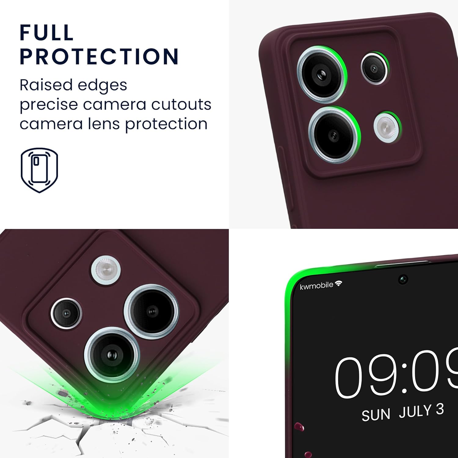 KW Xiaomi Redmi Note 13 Pro 5G / Poco X6 5G Λεπτή Θήκη Σιλικόνης Rubberized TPU - Bordeaux Purple