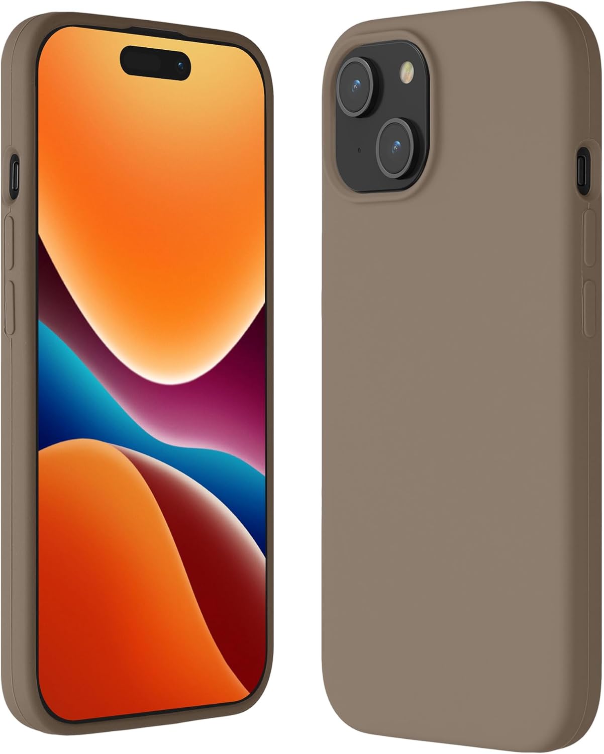 Kalibri iPhone 15 Θήκη Σιλικόνης Rubberized TPU - Taupe